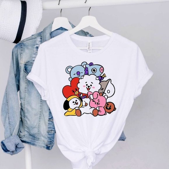 BTS BT21 Characters Graphic Tee - Picture 1 of 2